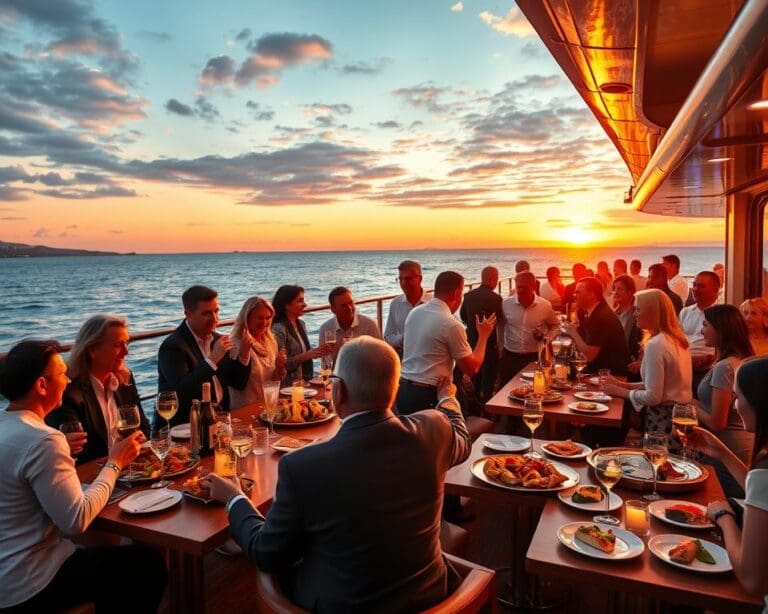 After-Work-Partys auf dem Schiff