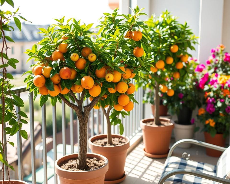 Balkon Obstbäume