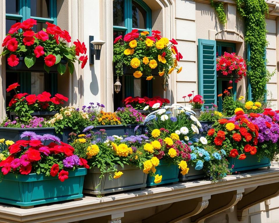 Farbenpsychologie in Blumenkästen für Balkone