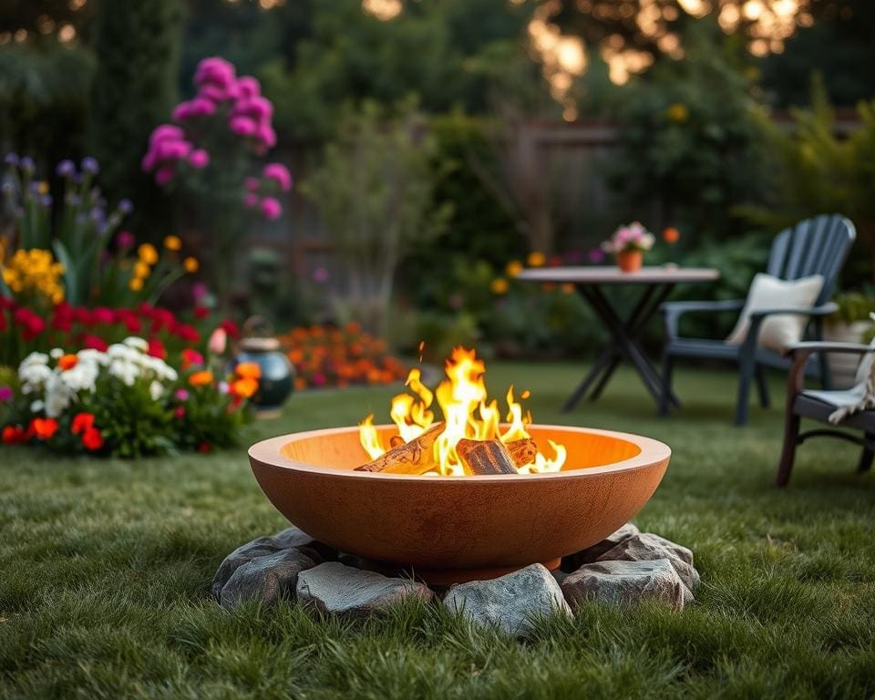 Feuerschale im Garten