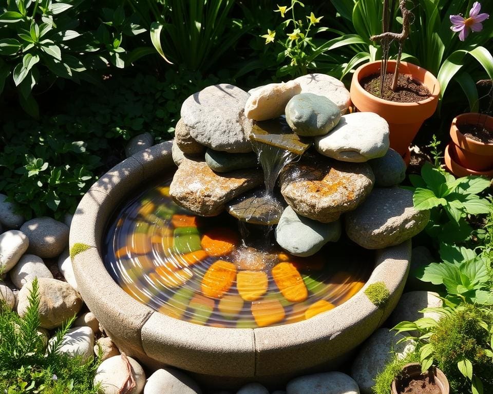 Kreative Materialien für Gartenbrunnen