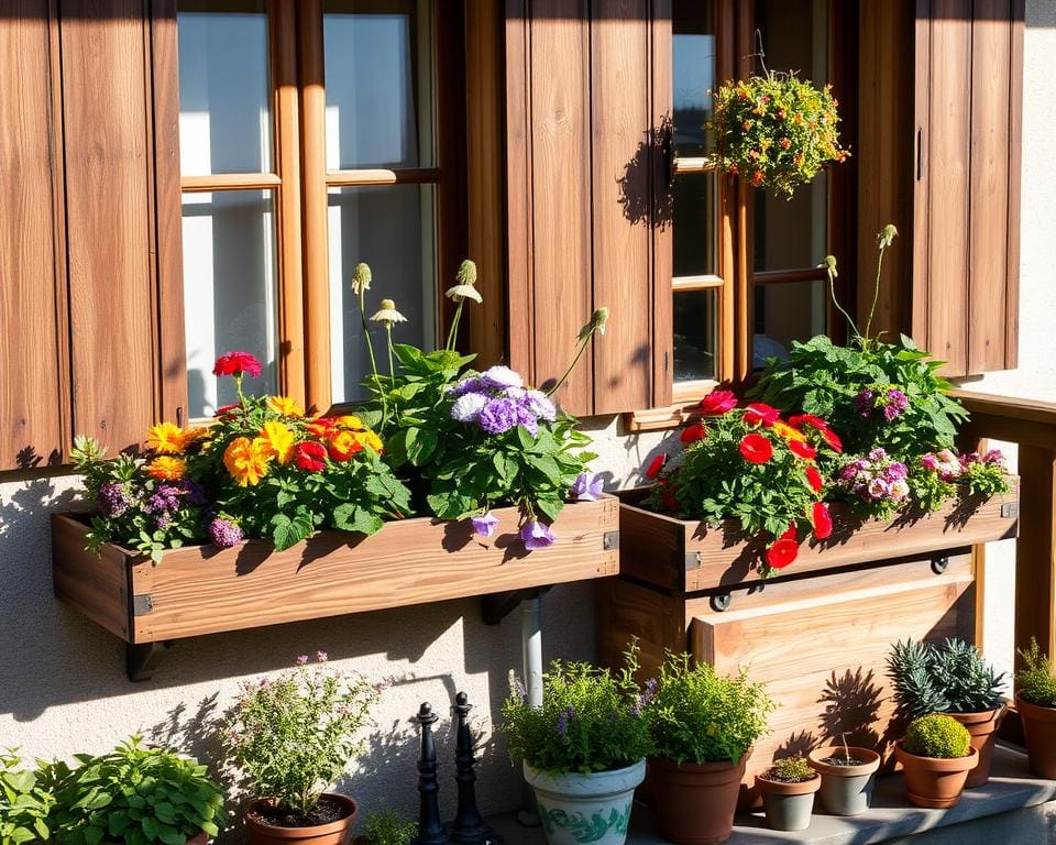 Pflanzkästen aus Holz: Rustikale Akzente für Ihren Balkon