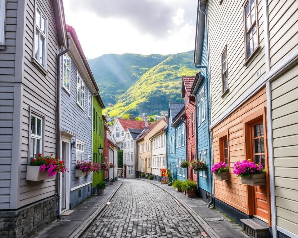 Pittoreske Gassen von Bergen, Norwegen