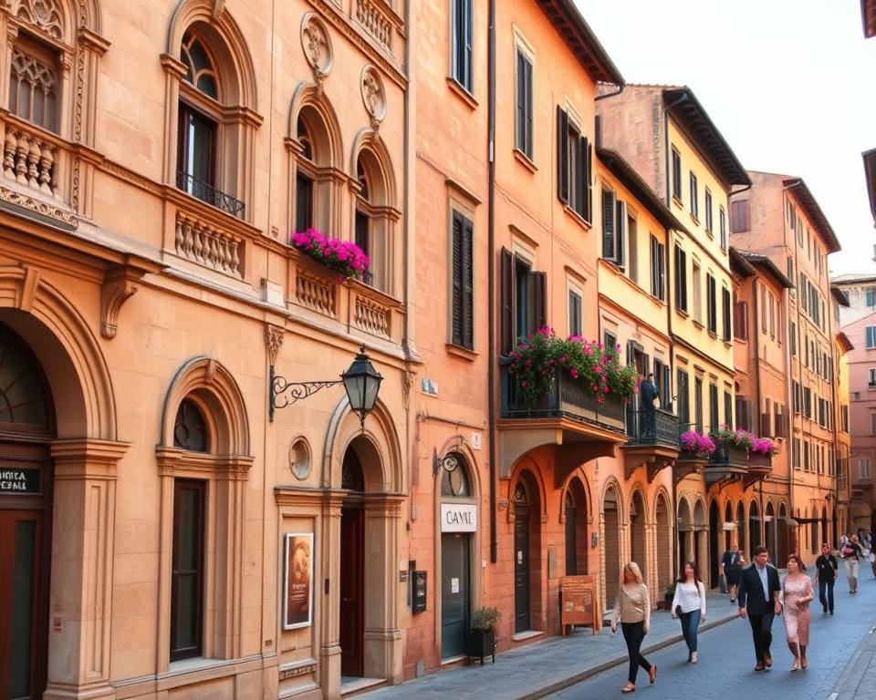 Romanische Fassaden in Siena, Italien