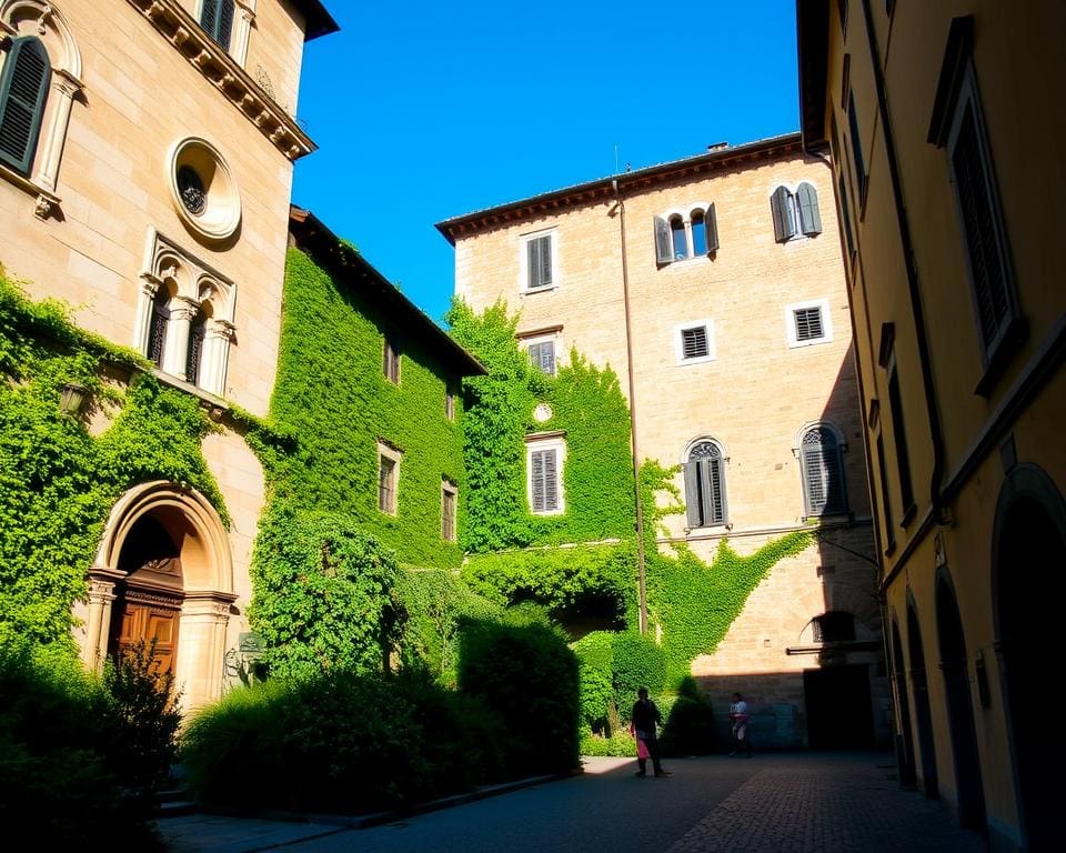 Romanische Paläste in Lucca, Italien