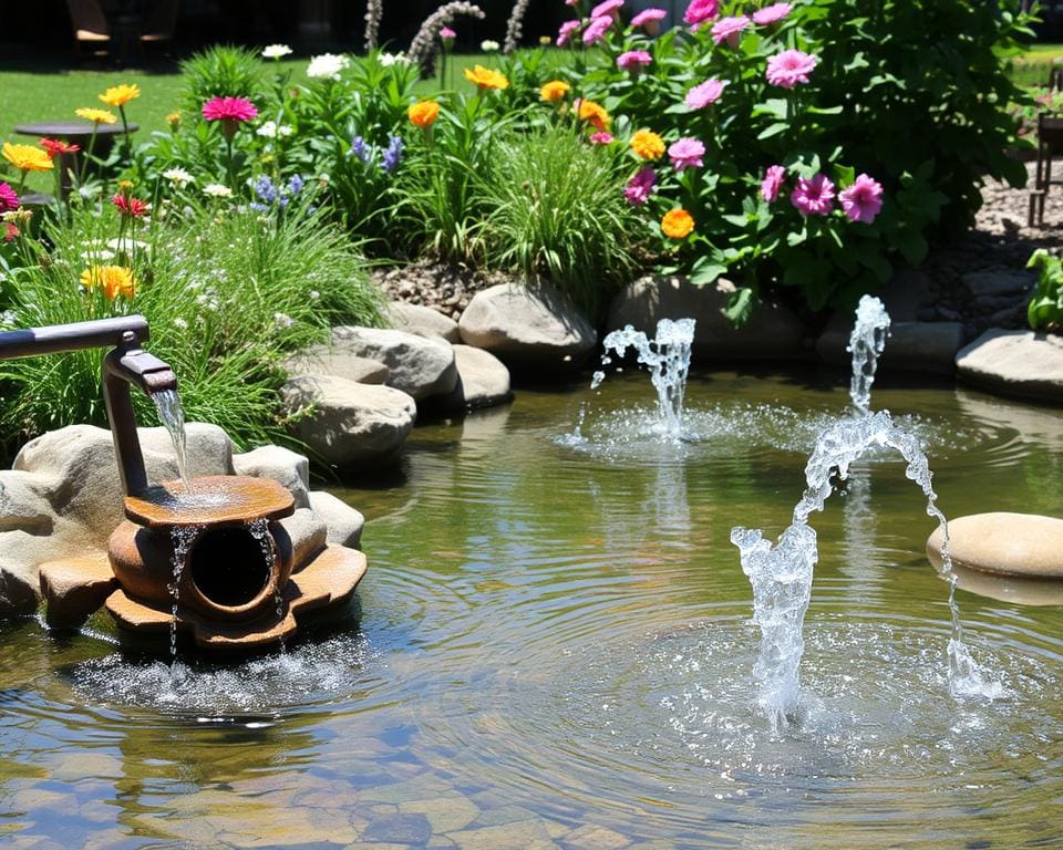 Wasserspiele im Garten