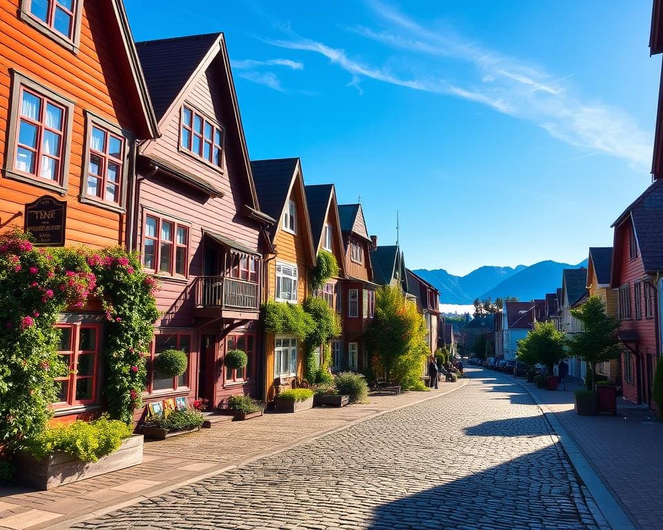 malerische Straßen von Bergen, Norwegen