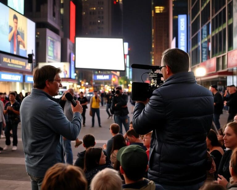 Fernsehjournalist: Nachrichten und Berichte live vor Ort