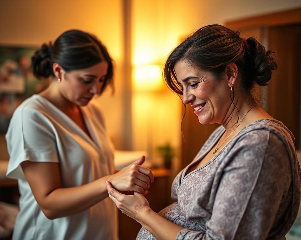 emotionale Unterstützung durch die Hebamme während der Geburt