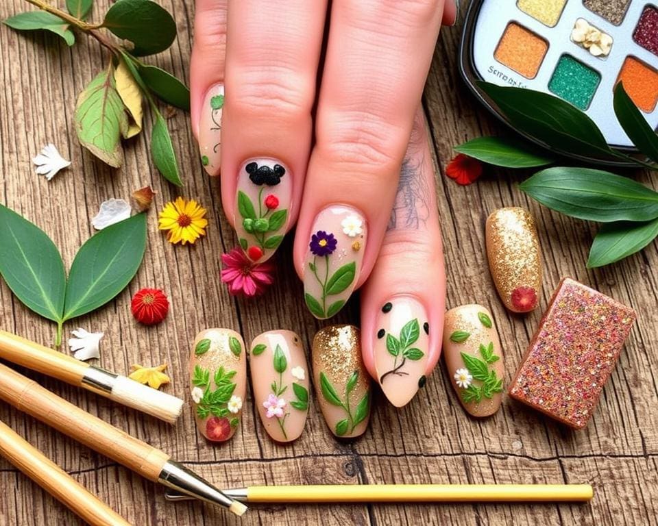 Grüne Nagelkunst DIY Ideen