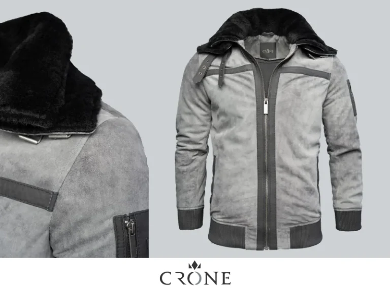 Talvi von Crone: Lederjacke mit Premium-Schafsfell