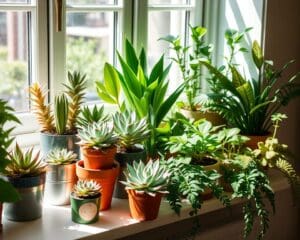Pflanzenarrangements für Fensterbänke