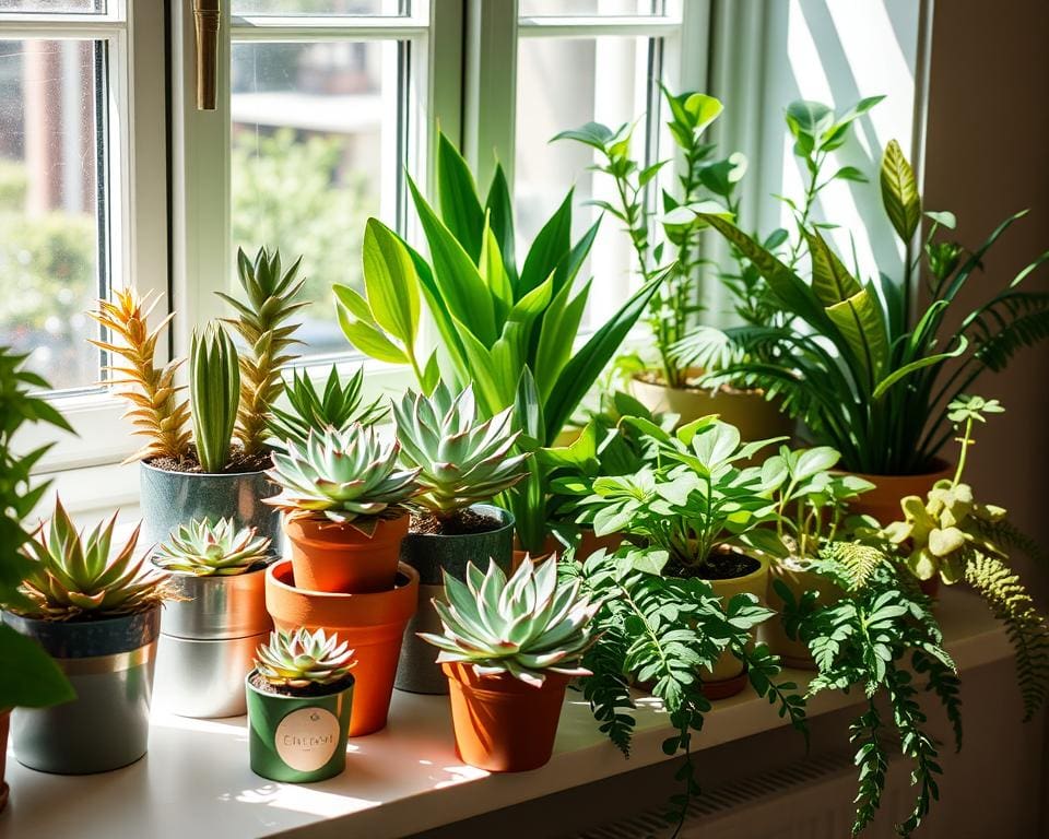 Pflanzenarrangements für Fensterbänke