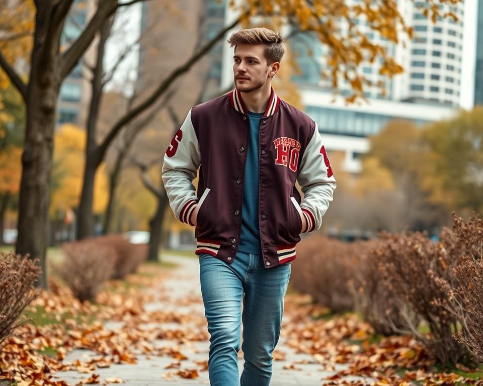 So trägst du die Herren College Jacke im Alltag