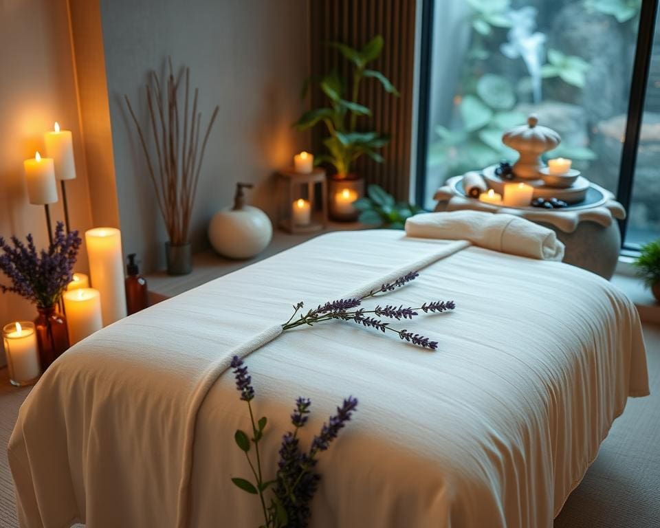 Wellnessmassage und Aromatherapie