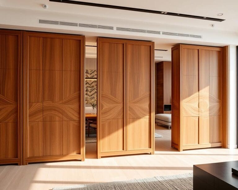 Multifunktionale Raumteiler aus Massivholz