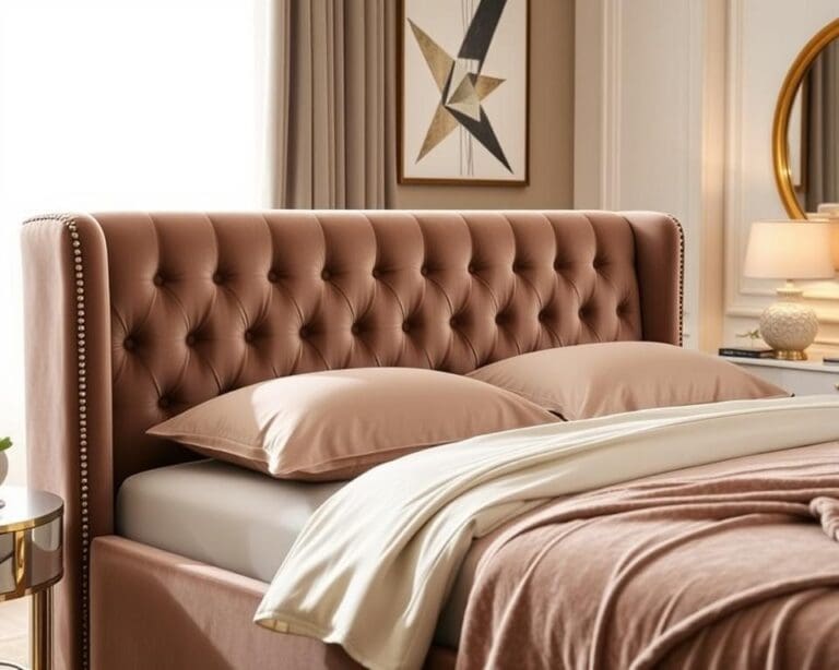 Polsterbetten mit Kopfteil aus Samt für mehr Komfort