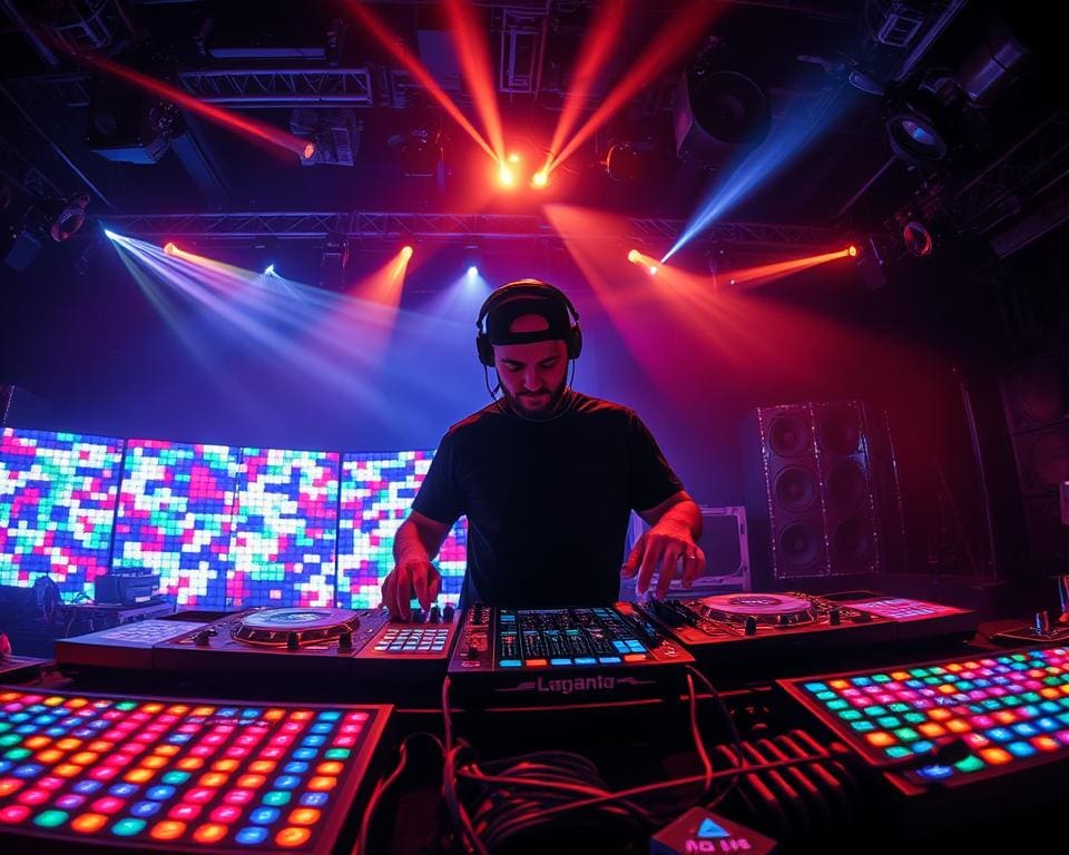 DJ mit Licht- und Tontechnik