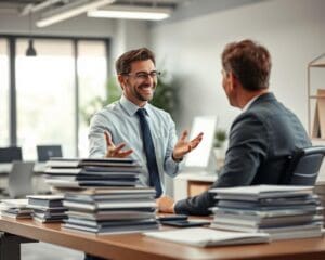 Wie arbeitet ein Servicemitarbeiter im Büro?