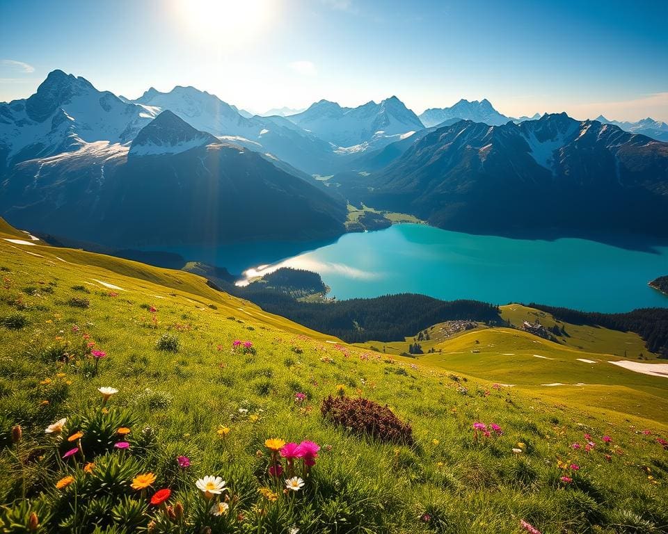 Alpenlandschaft Panorama Gruyères