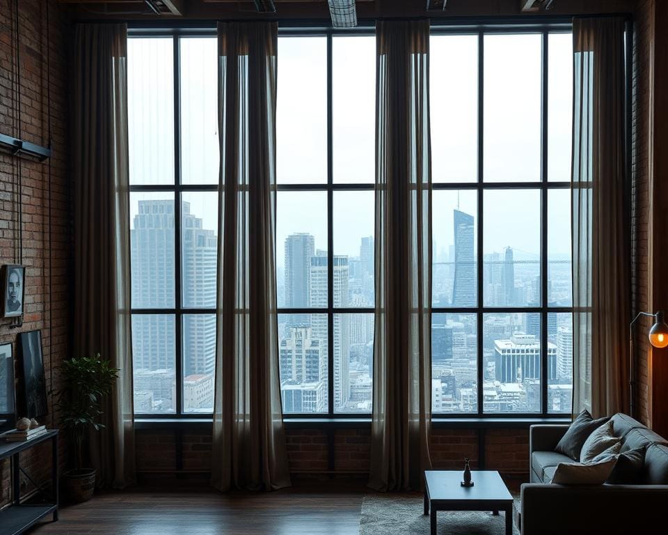 Was sind elegante Vorhänge für große Industrie-Fenster?