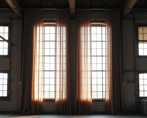 Was sind elegante Vorhänge für große Industrie-Fenster?