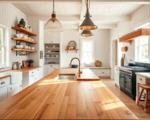 Wie gestaltest du eine moderne Küche mit Landhausstil?