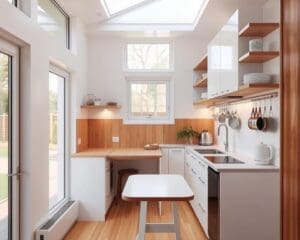 Wie richtest du eine offene Küche mit wenig Platz ein?