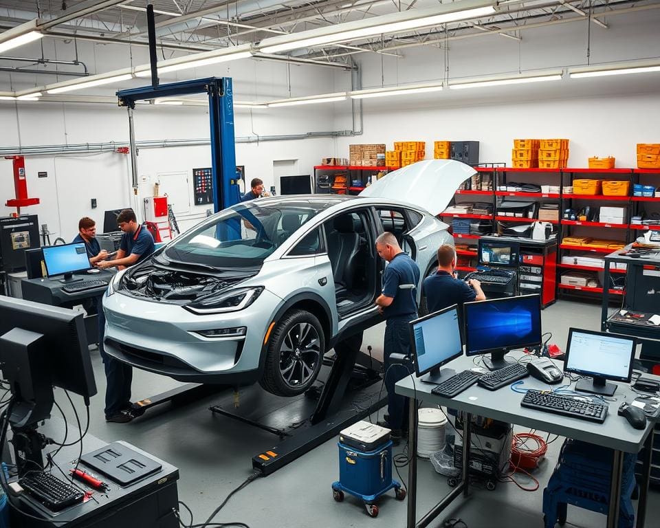 Elektroauto Werkstatt Wartungsbereiche