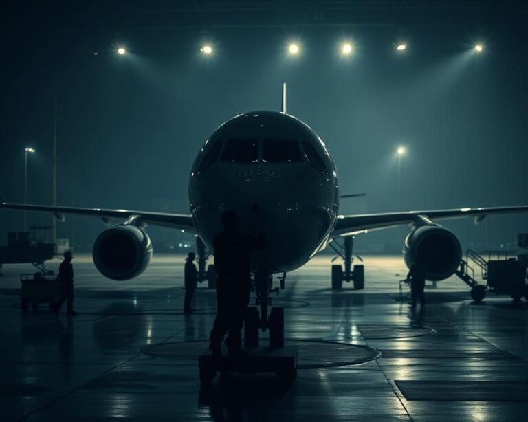 Was macht ein Flugzeugreiniger im Nachtdienst?
