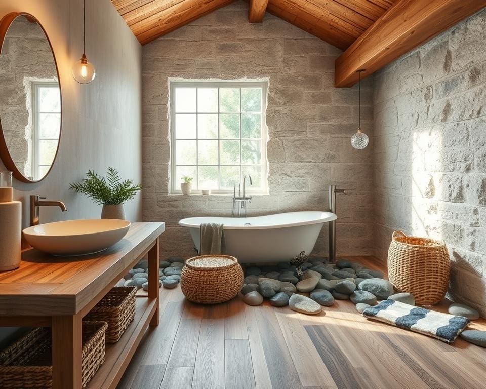 Naturmaterialien Badezimmerdesign