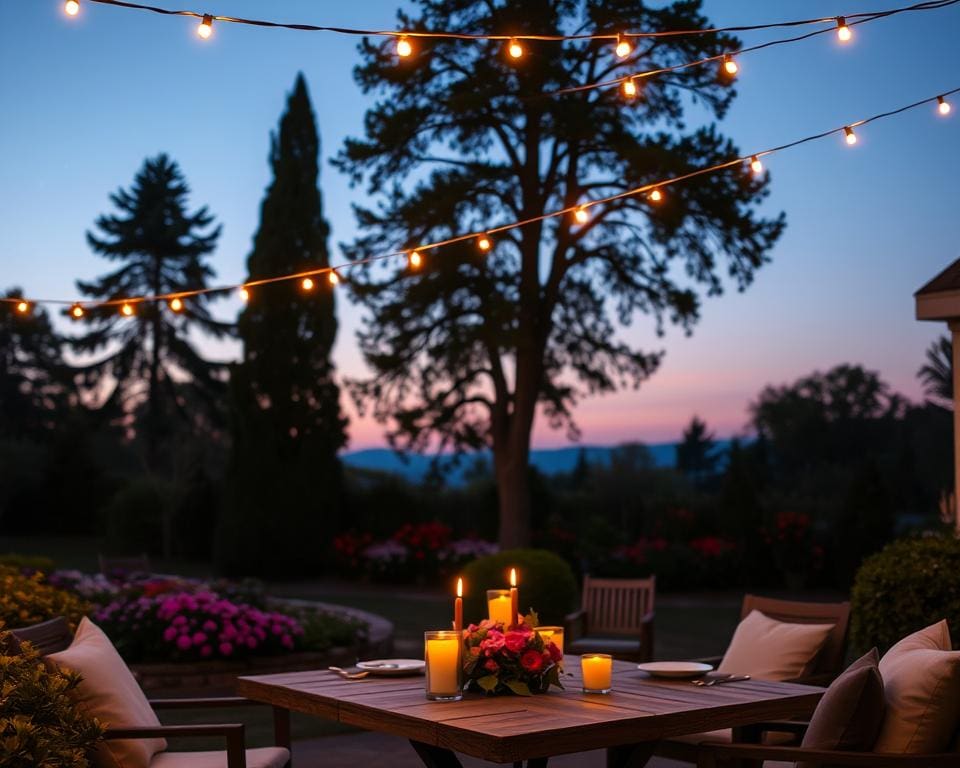 Wodurch entsteht ein wohliger Abendbereich im Garten?